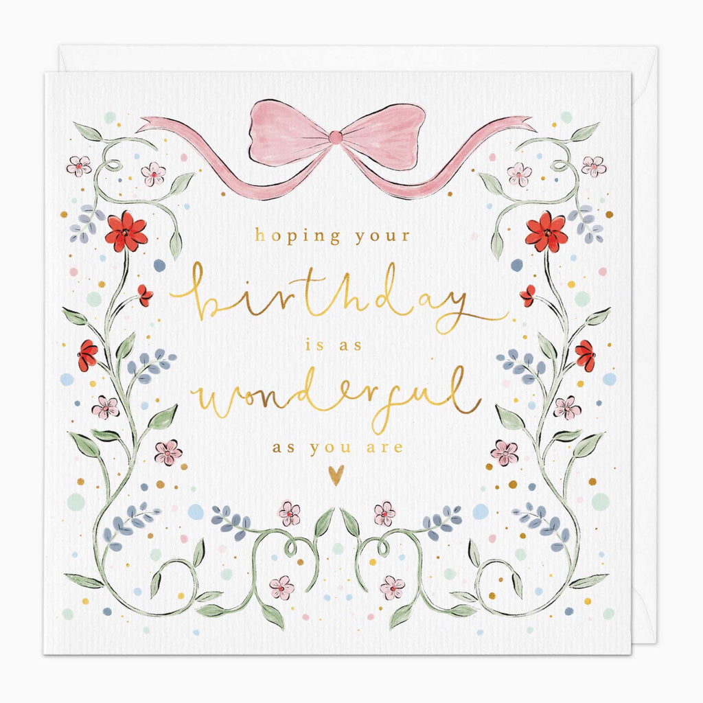 Greeting Card-G108 - Floral Message Birthday Card-Whistlefish
