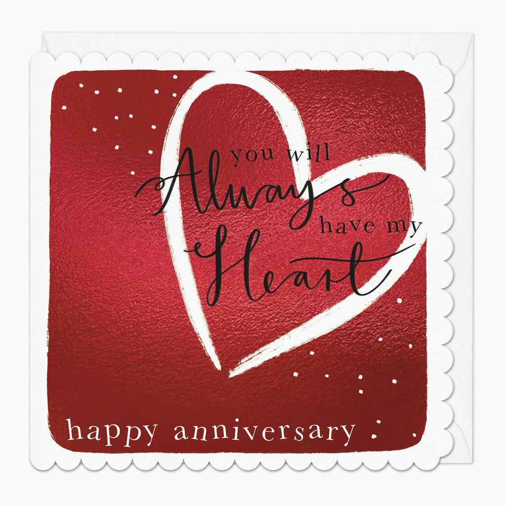 Greeting Card-G109 - My Heart Anniversary Scalloped Card-Whistlefish
