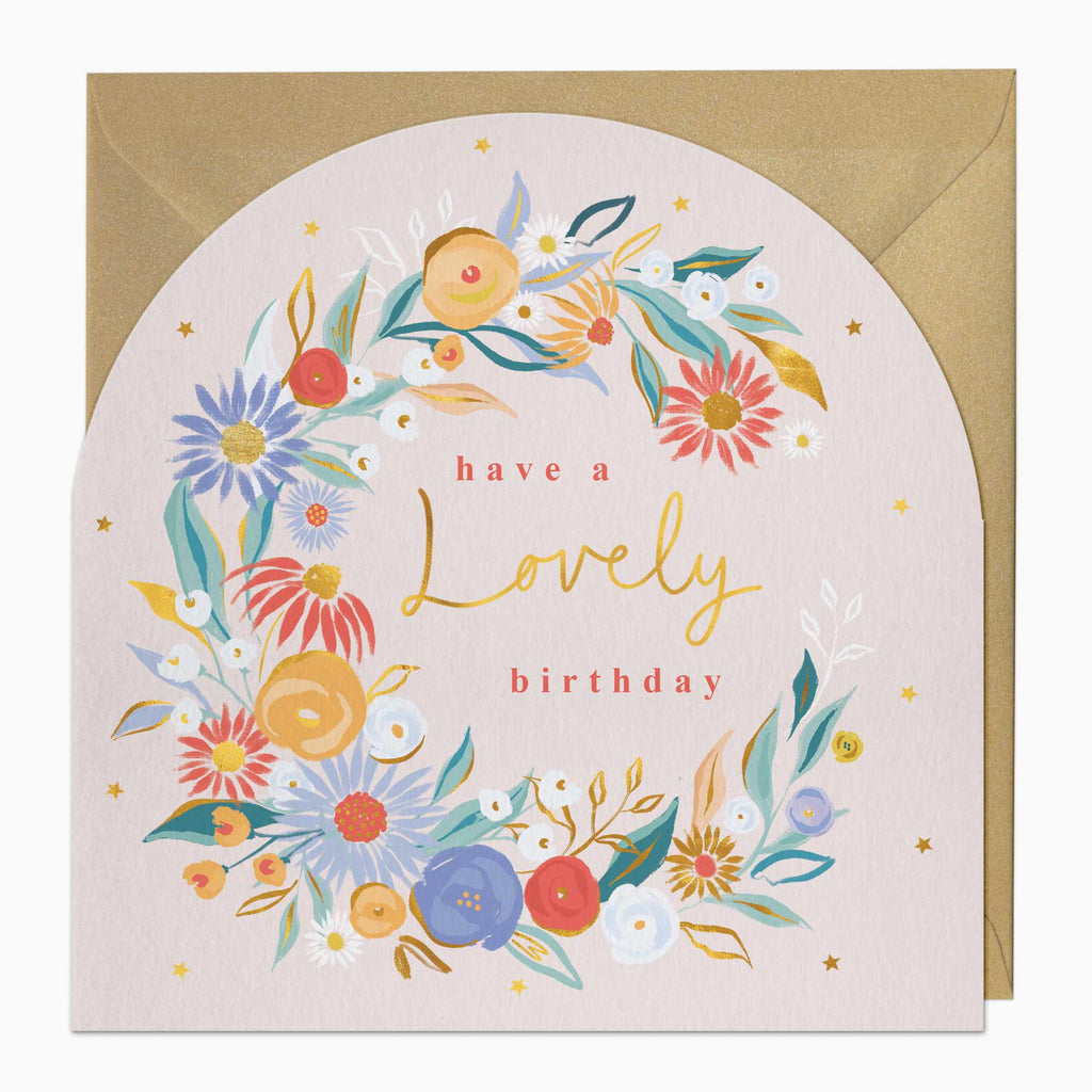 Greeting Card-G121 - Lovely Floral Birthday Arch Card-Whistlefish