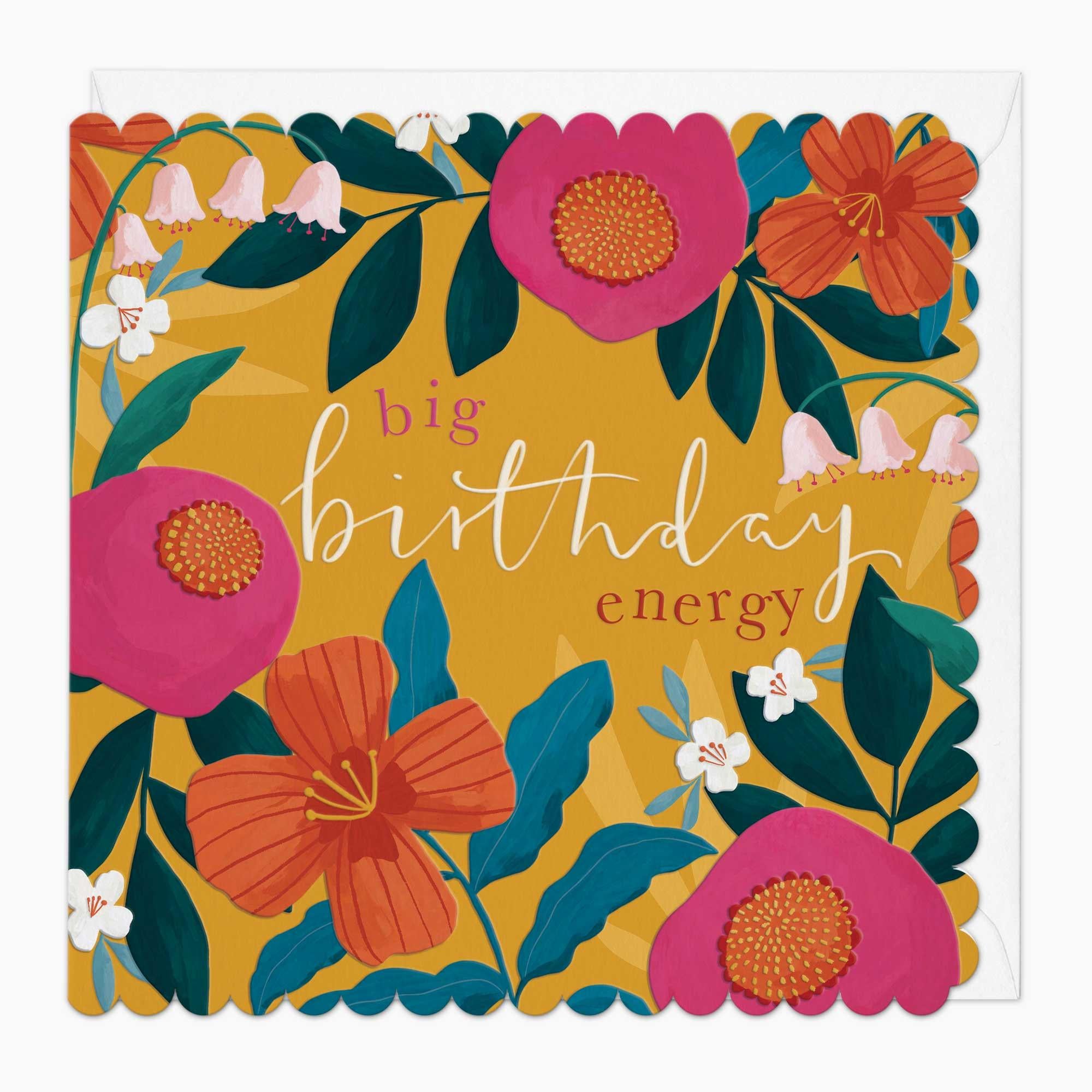 Greeting Card-G152 - Big Birthday Energy Scalloped Card-Whistlefish