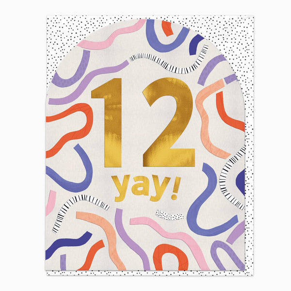 Greeting Card-G177 - 12 Today Streamer Birthday Card-Whistlefish