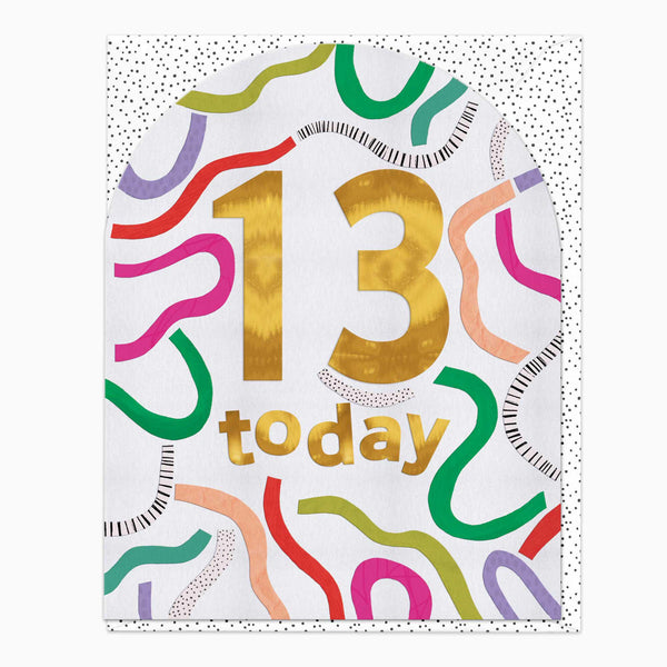 Greeting Card-G178 - 13 Today Streamer Birthday Card-Whistlefish