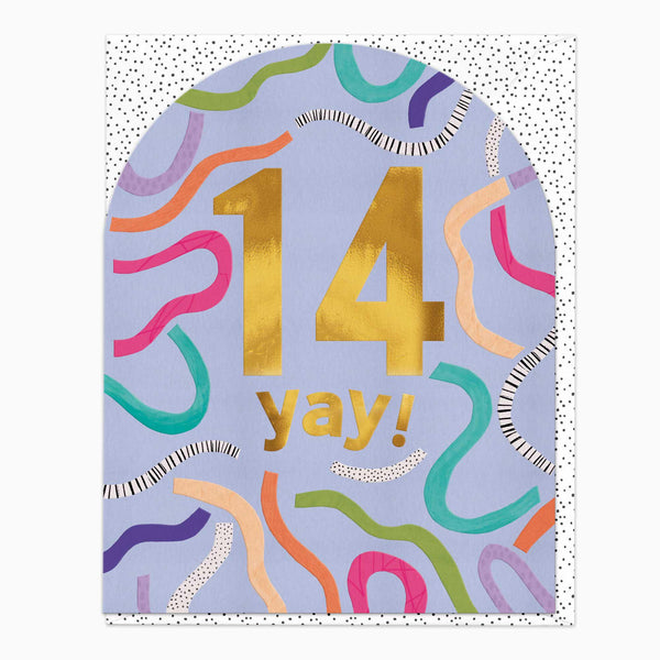 Greeting Card-G179 - 14 Today Streamer Birthday Card-Whistlefish