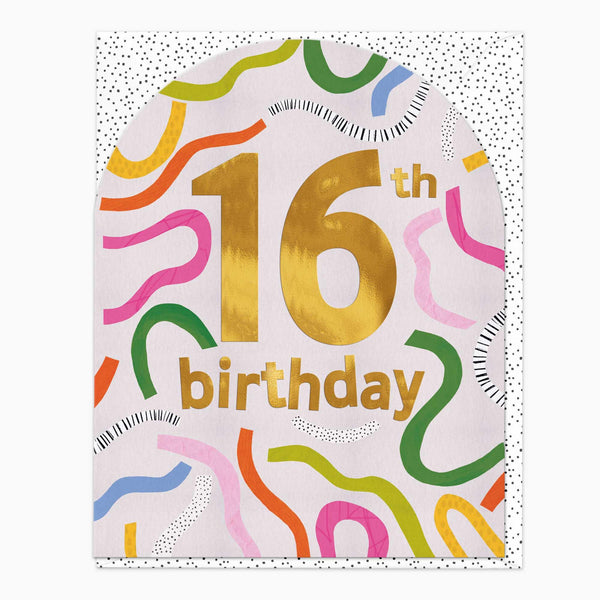 Greeting Card-G181 - 16 Today Streamer Birthday Card-Whistlefish