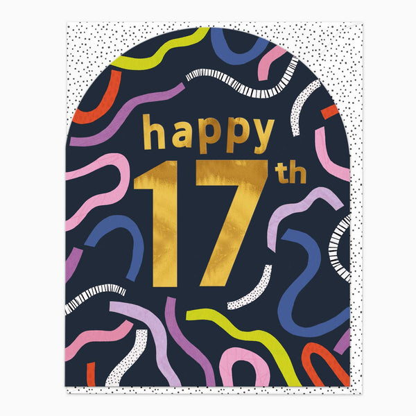 Greeting Card-G182 - 17 Today Streamer Birthday Card-Whistlefish