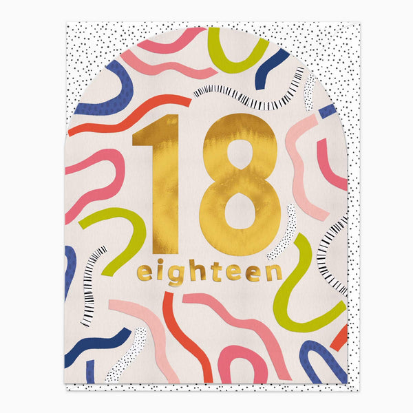 Greeting Card-G183 - 18 Today Streamer Birthday Card-Whistlefish