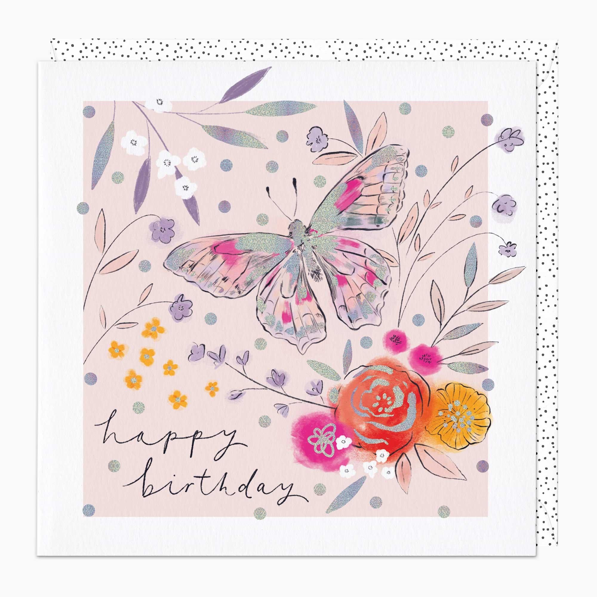 Greeting Card-G189 - Birthday Butterfly Birthday Card-Whistlefish