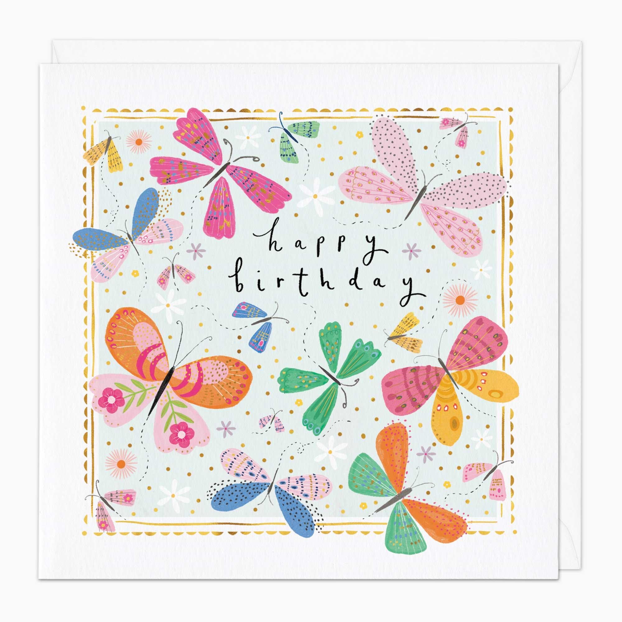 Greeting Card-G201 - Butterflies Birthday Card-Whistlefish