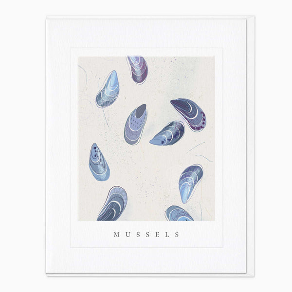 Greeting Card-G204 - Seagrass Mussels Art Card-Whistlefish