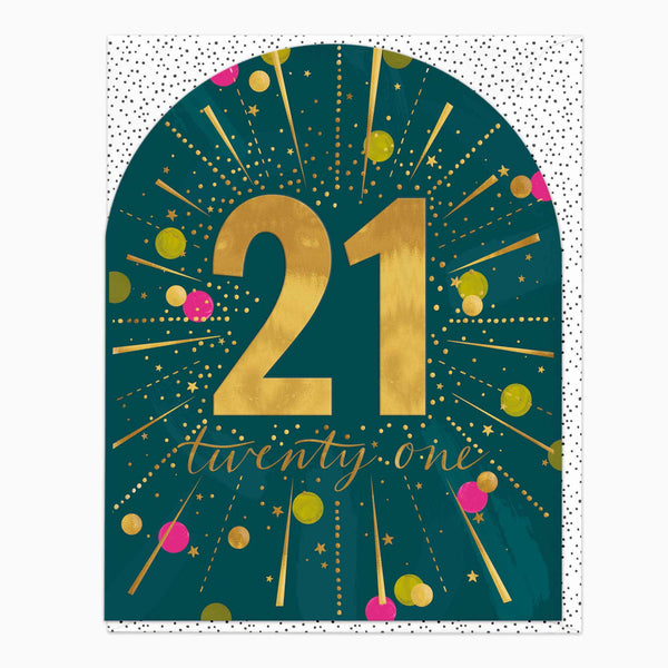 Greeting Card-G212 - 21 Burst Birthday Card-Whistlefish