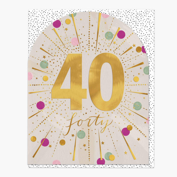 Greeting Card-G214 - 40 Burst Birthday Card-Whistlefish