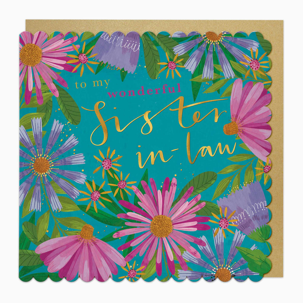 Greeting Card-G215 - Bright Blooms Sister-In-Law Birthday Card-Whistlefish
