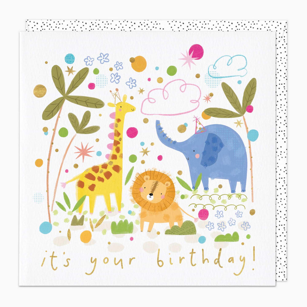 Greeting Card-G222 - Zoo Birthday Card-Whistlefish