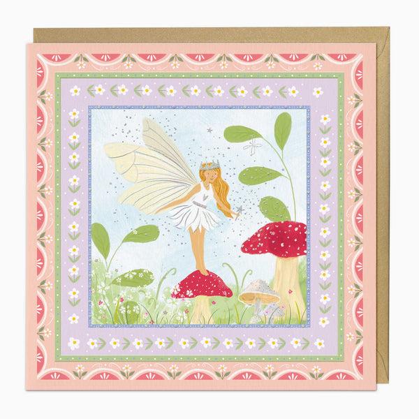 Greeting Card-G226 - Fairy Floral Border Card-Whistlefish