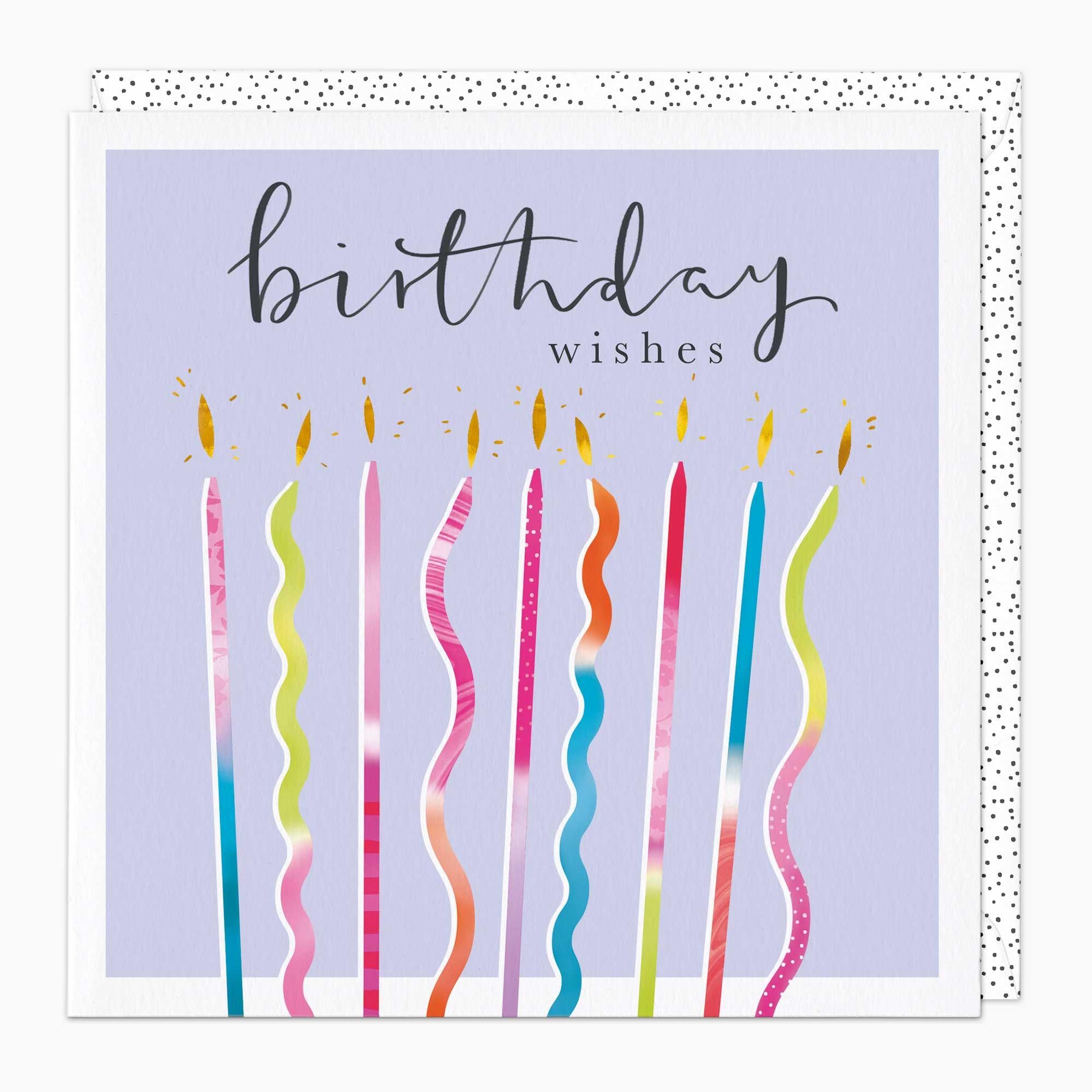 Greeting Card-G232 - Neon Candles Birthday Card-Whistlefish