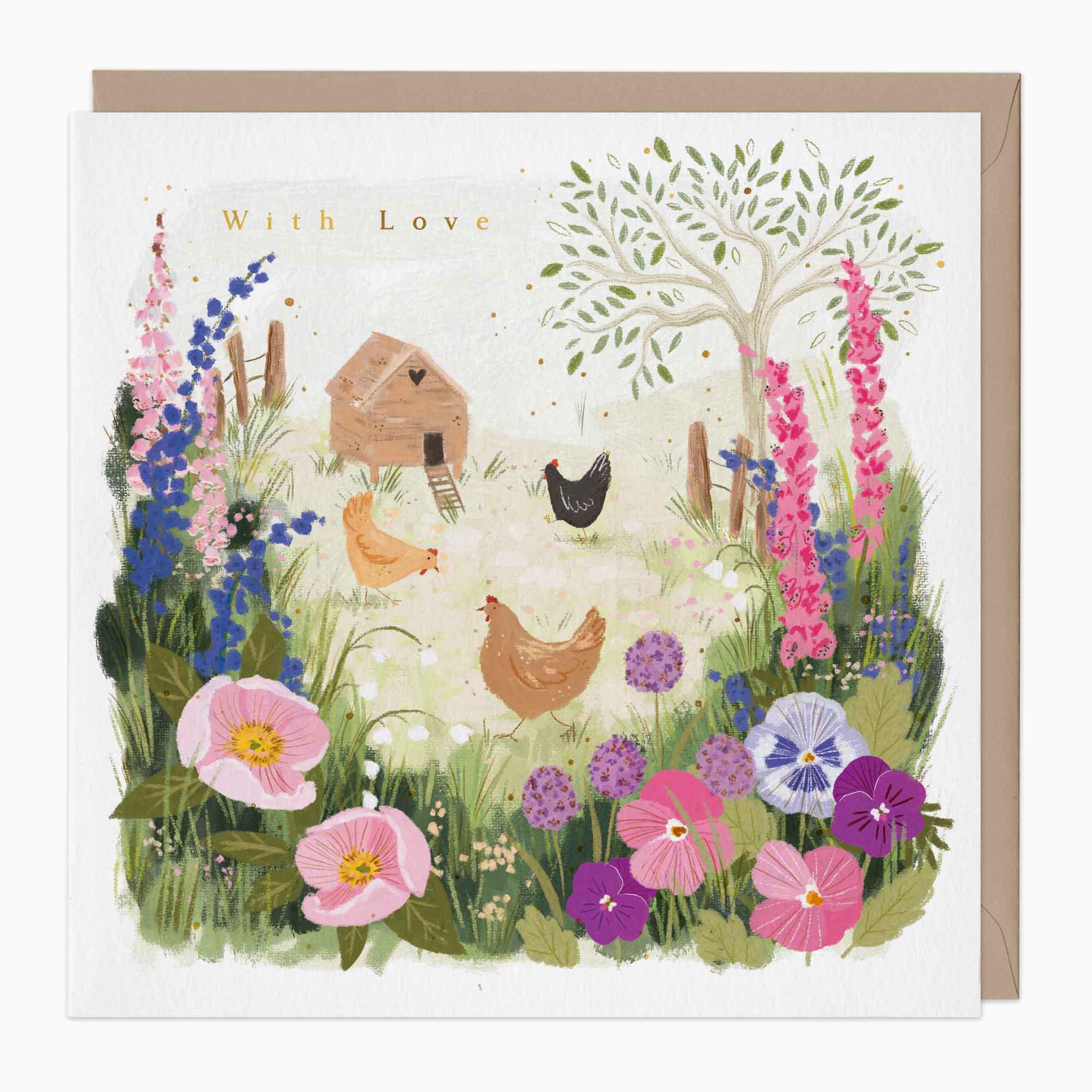 Greeting Card-G256 - Hen House Meadow Card-Whistlefish