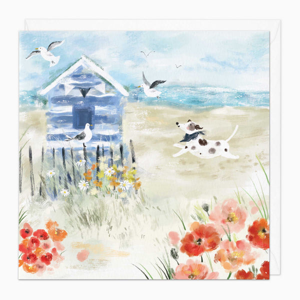 Greeting Card-G275 - Coastal Tale Beach Hut Card-Whistlefish