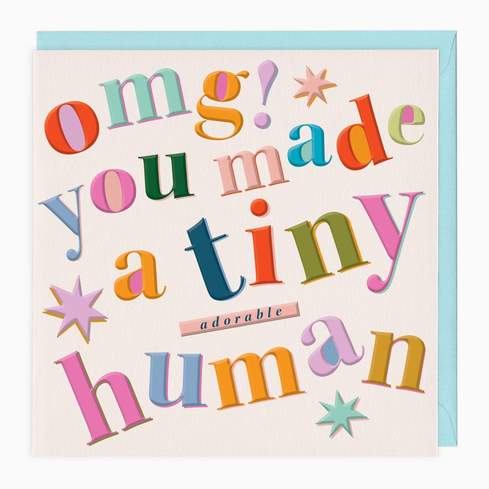 Greeting Card-G281 - Tiny Human New Baby Card-Whistlefish