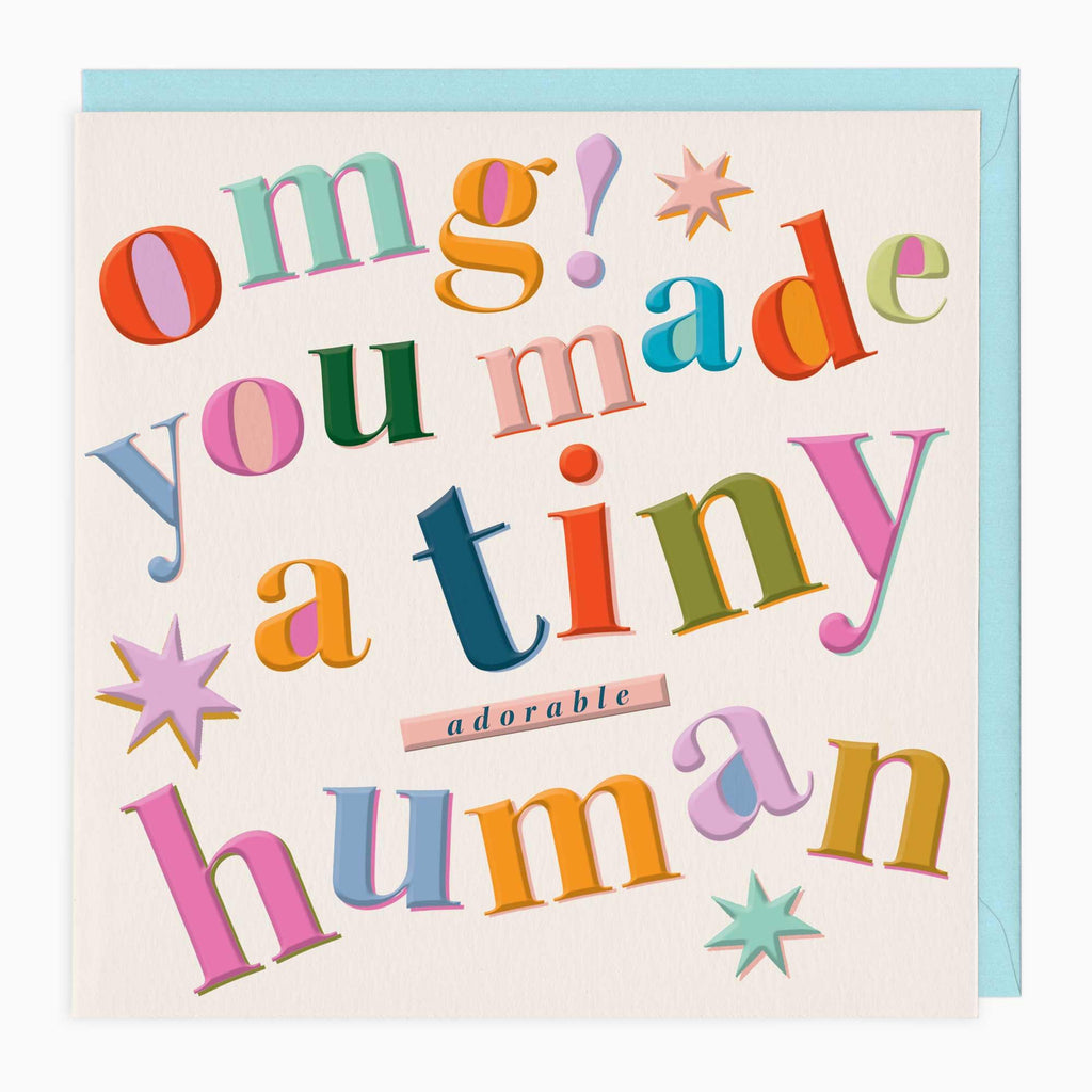 Greeting Card-G281 - Tiny Human New Baby Card-Whistlefish