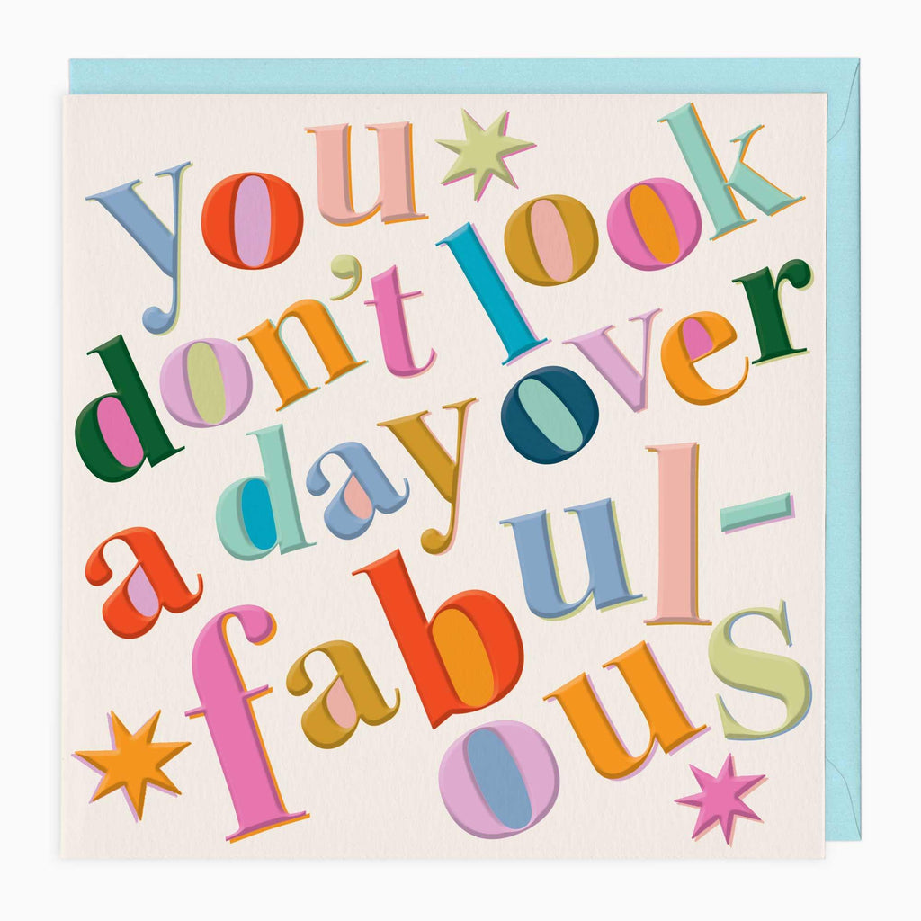 Greeting Card-G287 - A Day Over Fabulous Birthday Card-Whistlefish