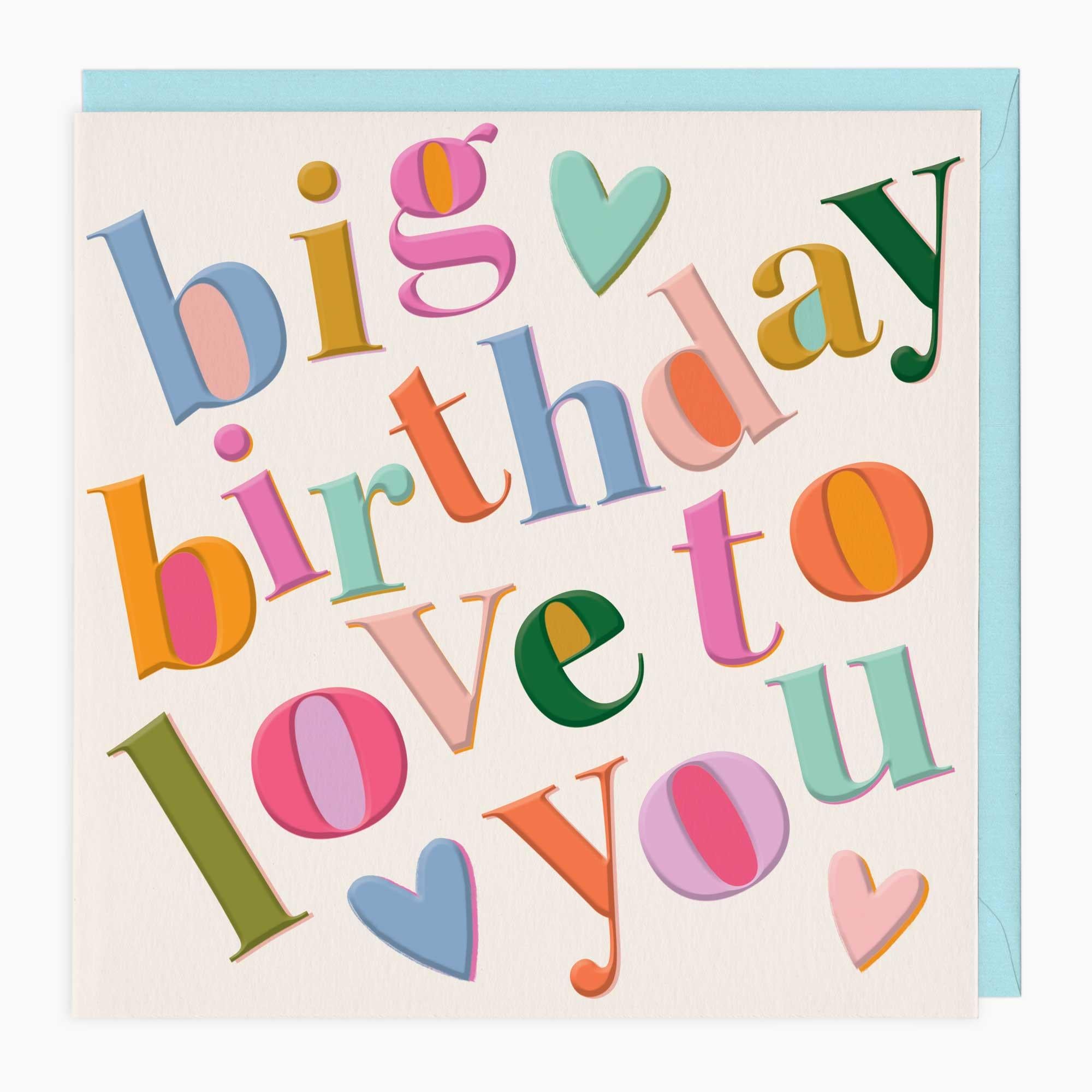 Greeting Card-G288 - Big Love Birthday Card-Whistlefish