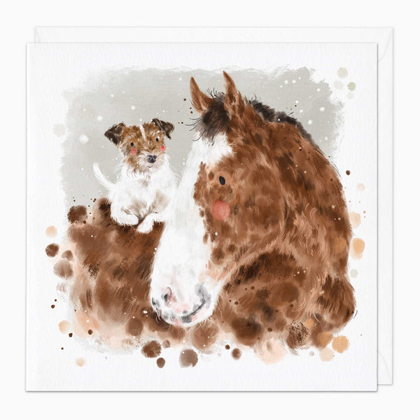 Greeting Card-G290 - Puppy & Pony Card-Whistlefish