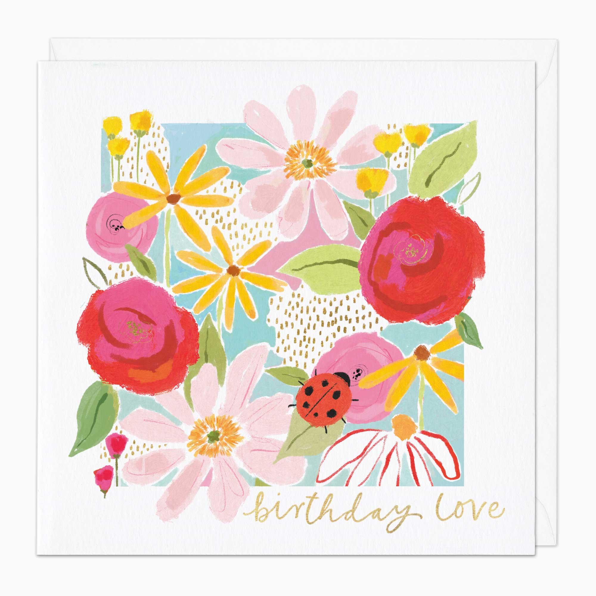 Greeting Card-G303 - Floral Love Birthday Card-Whistlefish