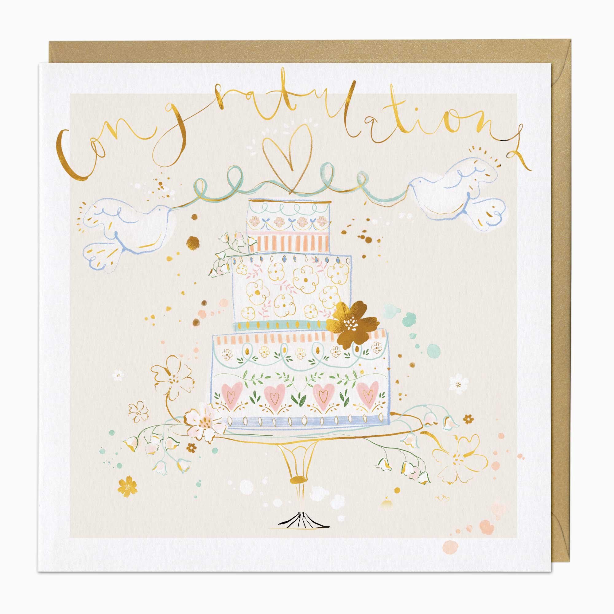 Greeting Card-G308 - Congratulations Cake Card-Whistlefish