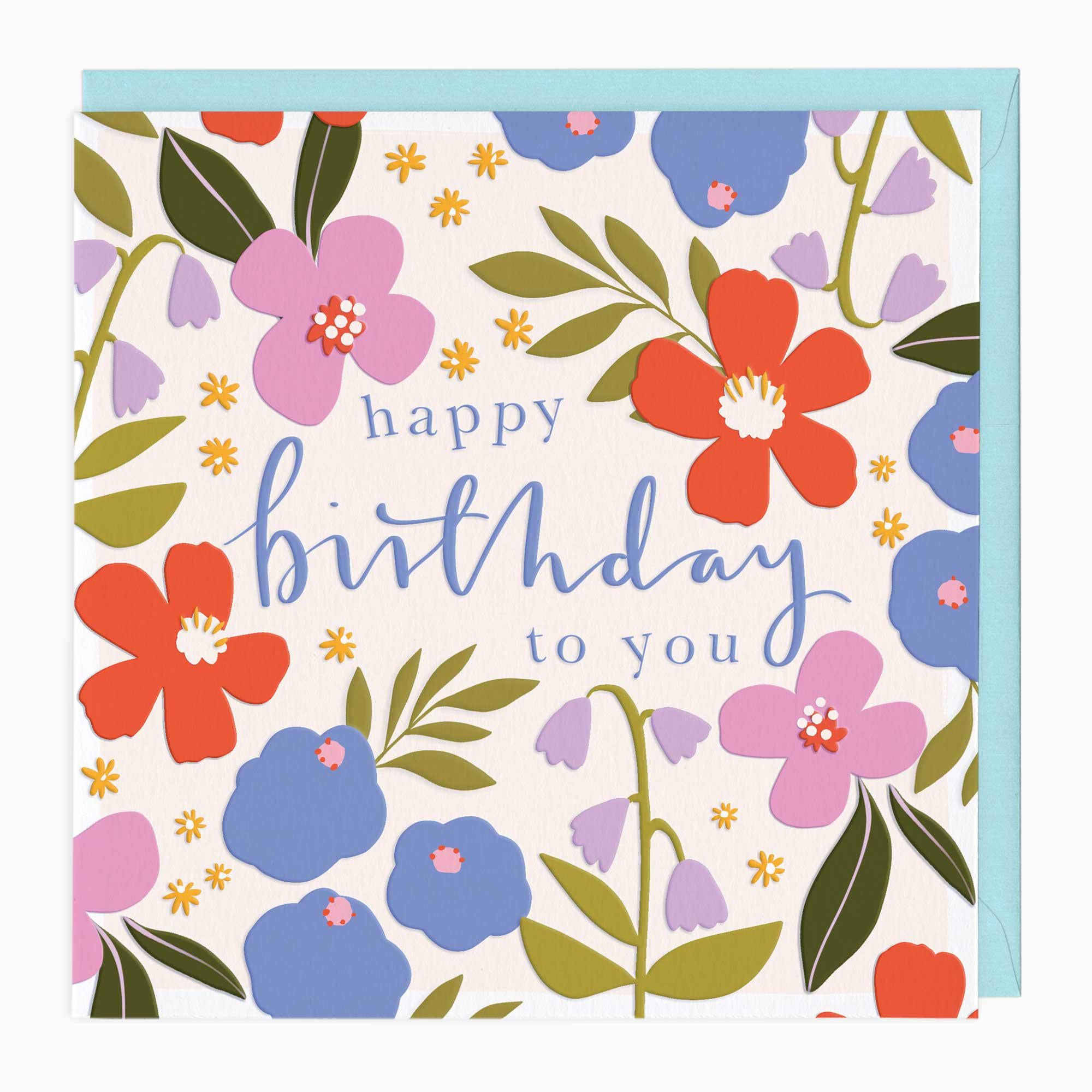 Greeting Card-G315 - Bold Bloom Birthday Card-Whistlefish