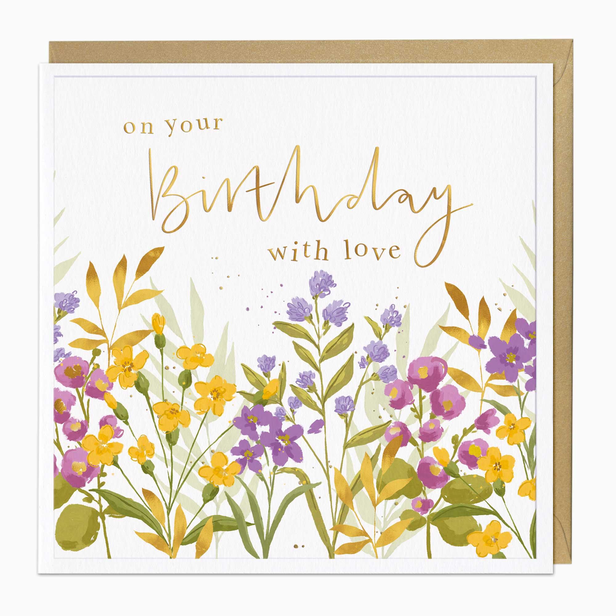 Greeting Card-G323 - Wild Flower Meadow Birthday Card-Whistlefish