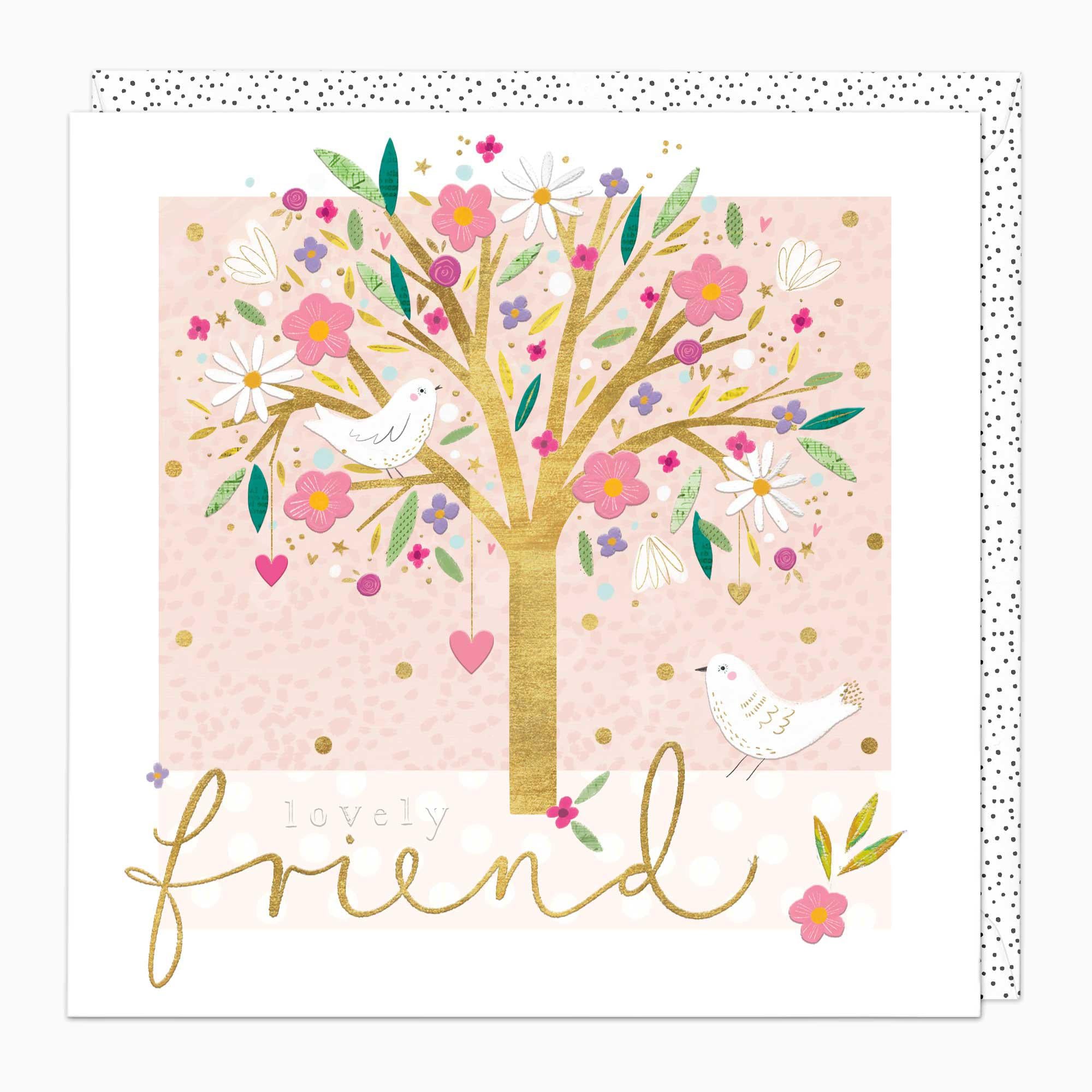 Greeting Card-G325 - Birds in The Trees Lovely Friend Card-Whistlefish
