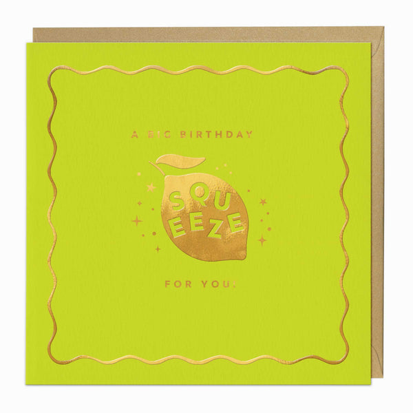 Greeting Card-G329 - Golden Brights Big Squeeze Birthday Card-Whistlefish