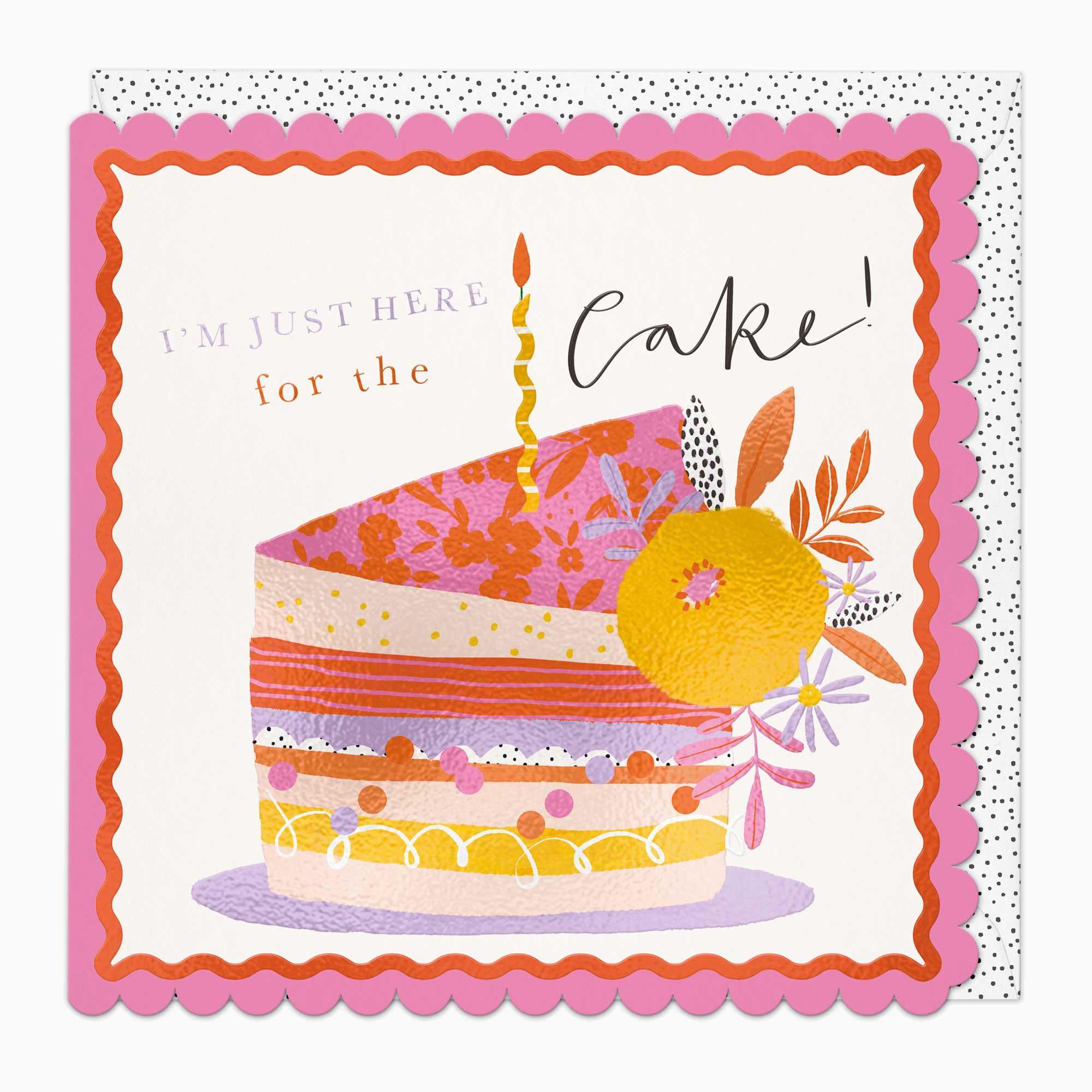Greeting Card-G340 - Here For The Cake Birthday Card-Whistlefish