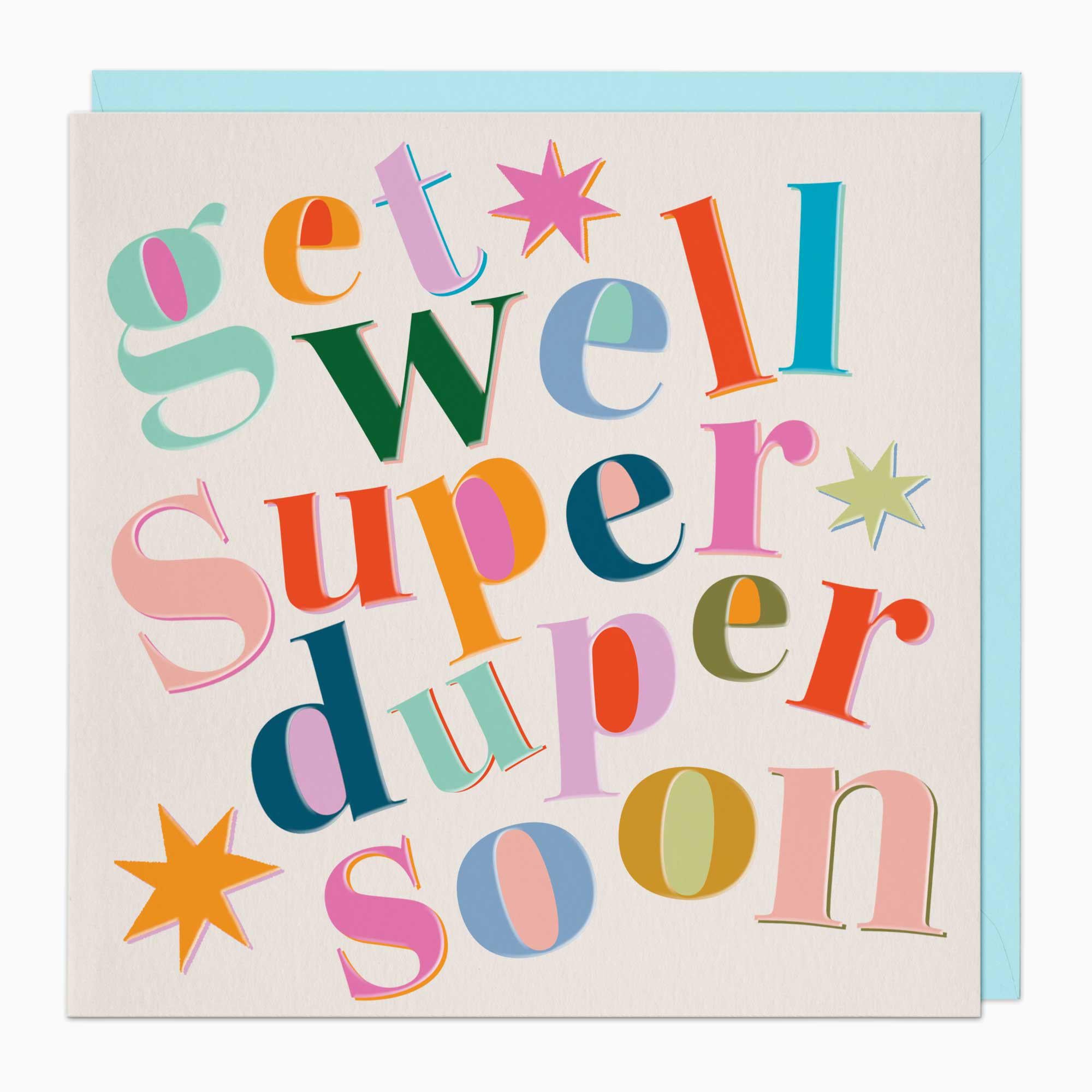 Greeting Card-G344 - Super Duper Get Well Soon Card-Whistlefish