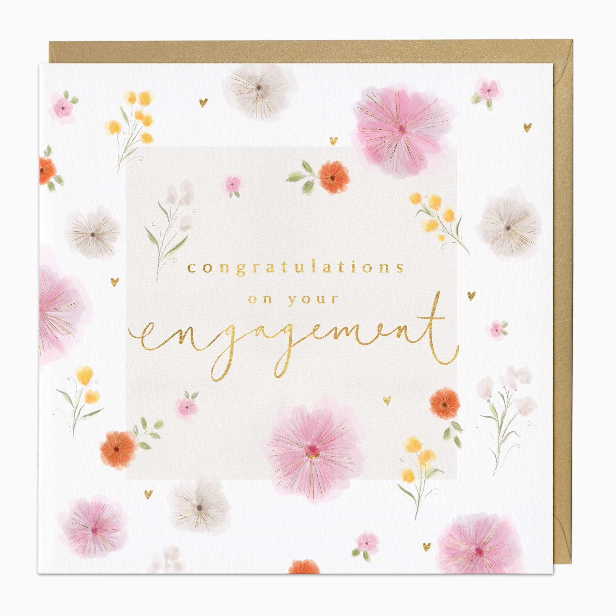 Greeting Card-G349 - Congratulations Bloom Engagement Card-Whistlefish