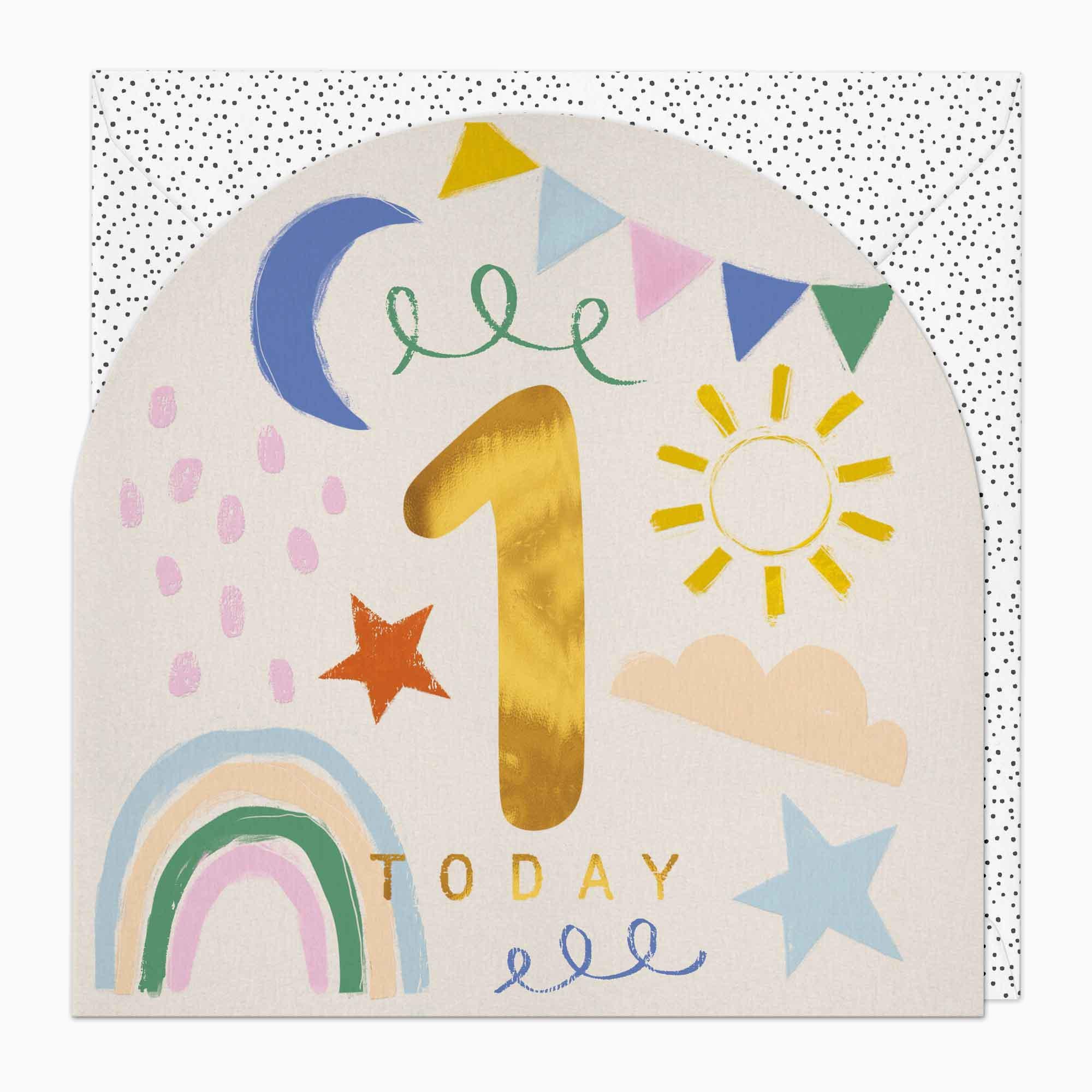 Greeting Card-G366 - Little Joy 1st Birthday Card-Whistlefish