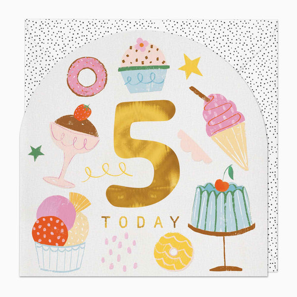 Greeting Card-G370 - Little Joy 5th Birthday Card-Whistlefish