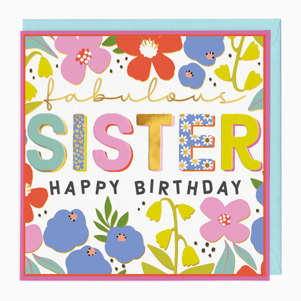 Greeting Card-G393 - Fabulous Sister Birthday Card-Whistlefish
