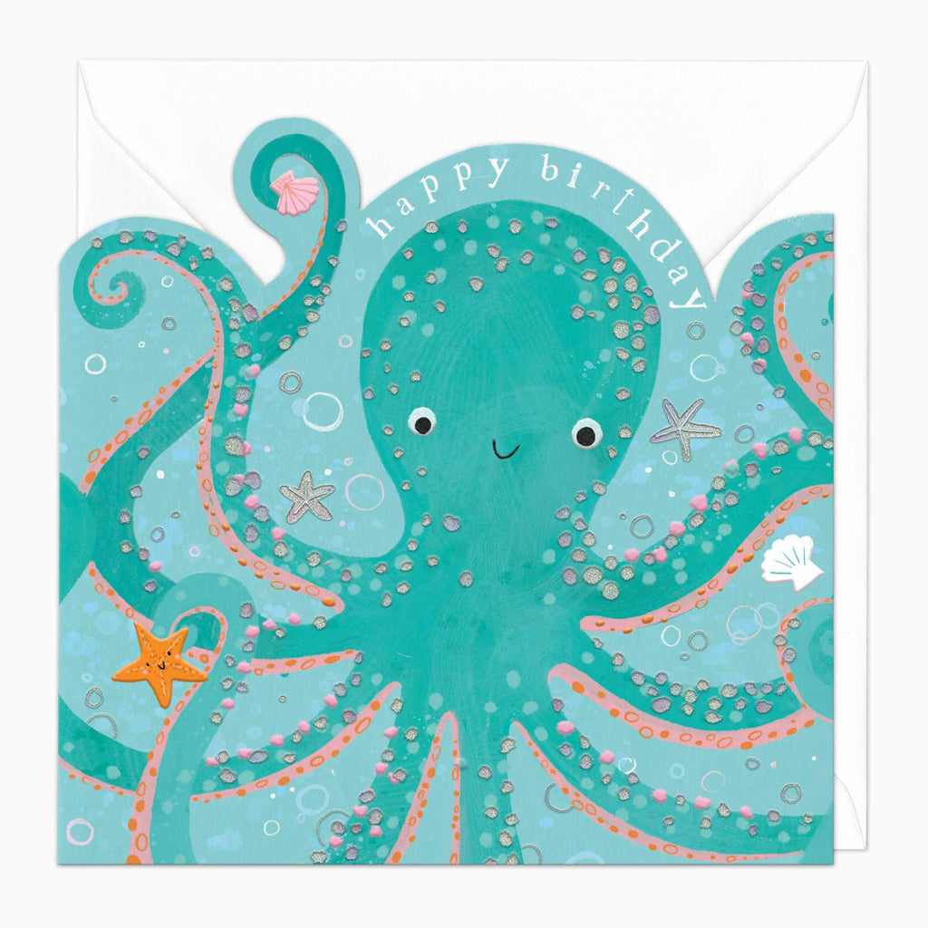 Greeting Card-G396 - Oliver The Octopus Birthday Card-Whistlefish