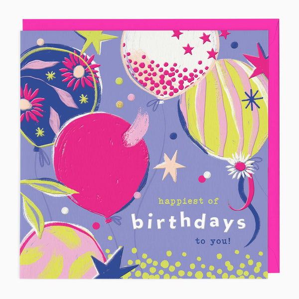 Greeting Card-G414 - Bubbly Balloons Birthday Card-Whistlefish