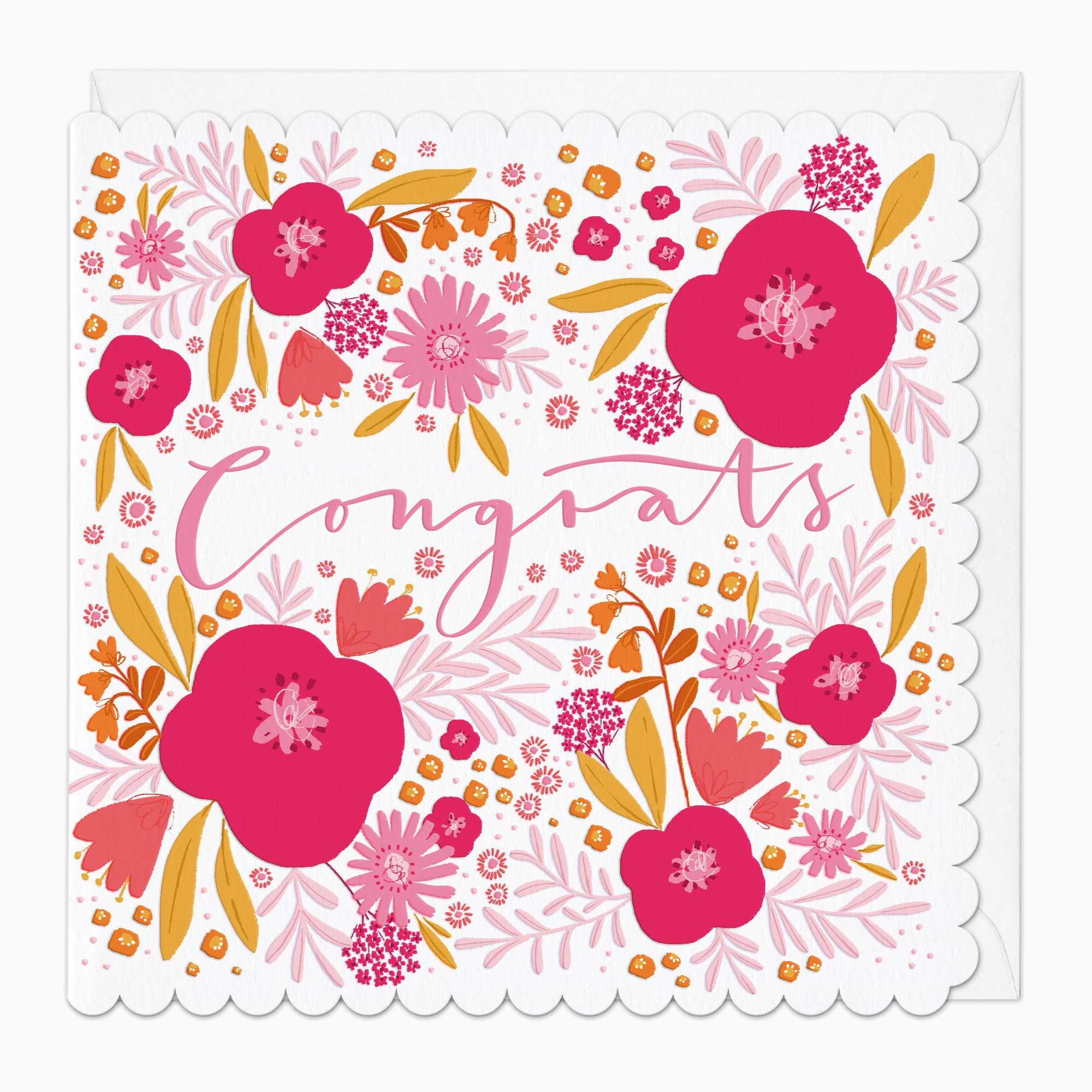 Greeting Card-G421 - Bold Bloom Congrats Card-Whistlefish