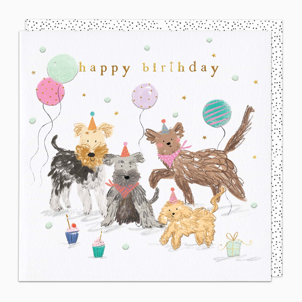Greeting Card-G431 - Scruffy The Puppy and Friends Birthday Card-Whistlefish