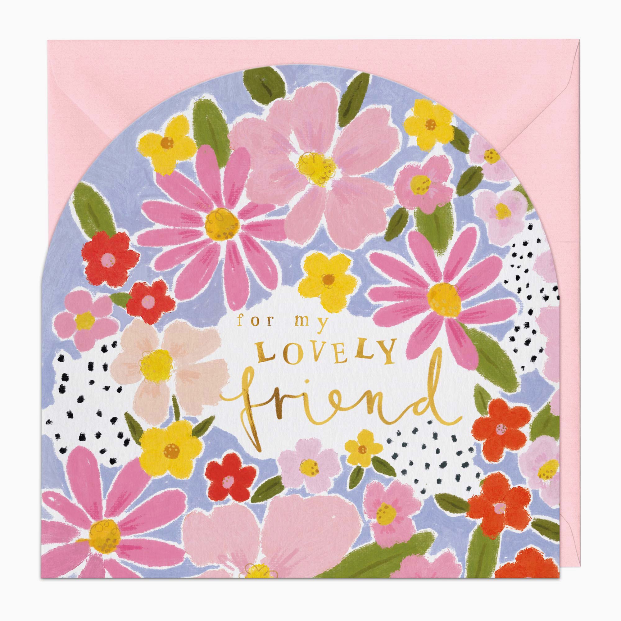 Greeting Card-G491 - Lovely Friend Cornflower Arch Birthday Card-Whistlefish
