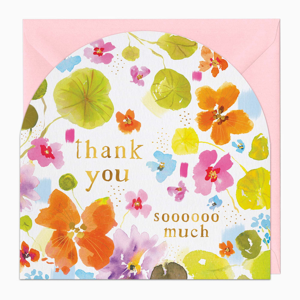 Greeting Card-G534 - Nasturtium Thank You Card-Whistlefish