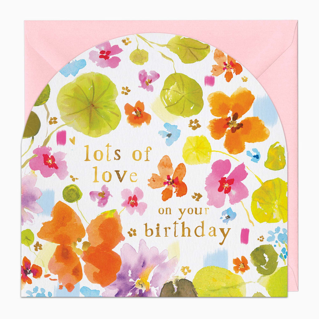 Greeting Card-G535 - Nasturtium Birthday Card-Whistlefish