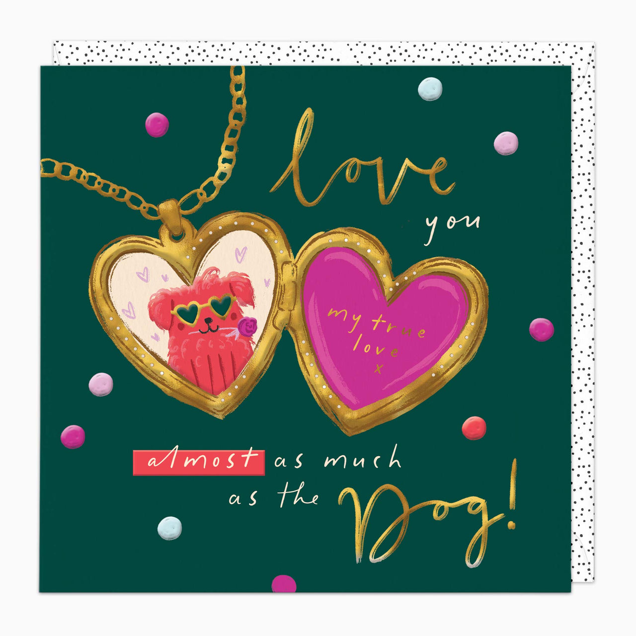 Greeting Card-G540 - Dog Locket Love Card-Whistlefish