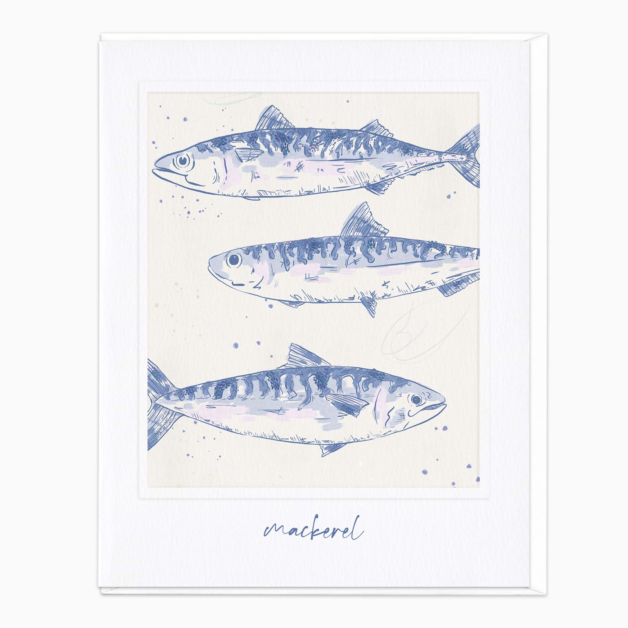 Greeting Card-G617 - Beneath The Waves Mackerel Card-Whistlefish