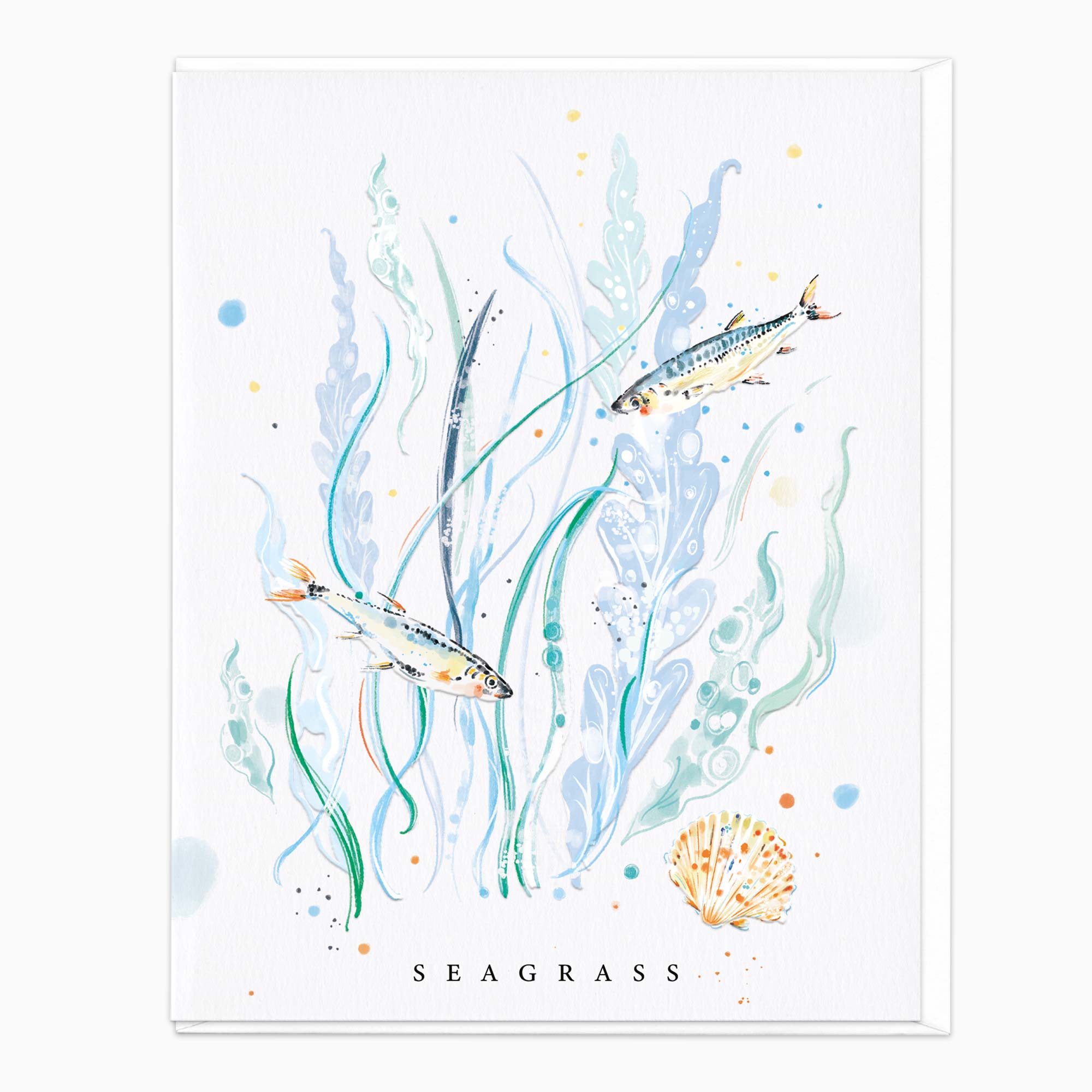 Greeting Card-G627 - Marine Whispers Seagrass Card-Whistlefish