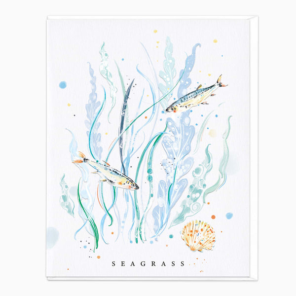 Greeting Card-G627 - Marine Whispers Seagrass Card-Whistlefish