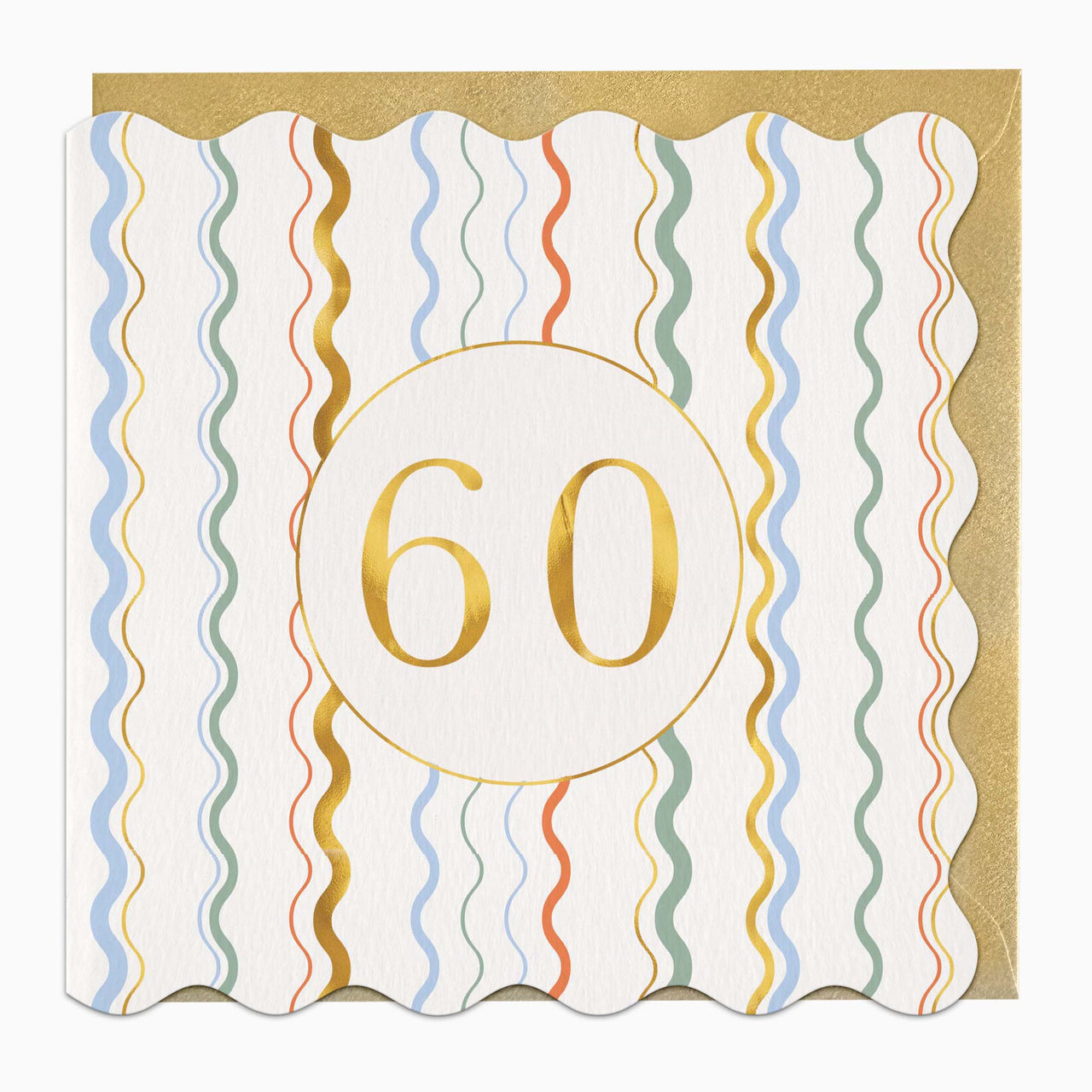 Greeting Card-H046 - Stripey 60 Birthday Card-Whistlefish